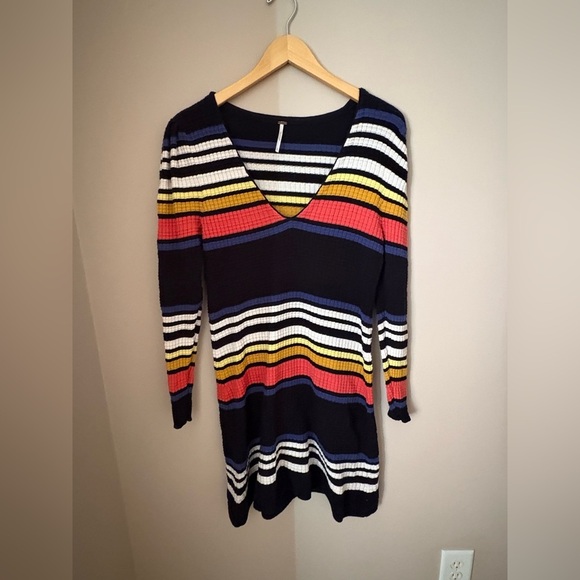 Free People Gidget Striped Sweater Mini Dress Multicolor Size S - Picture 9 of 10
